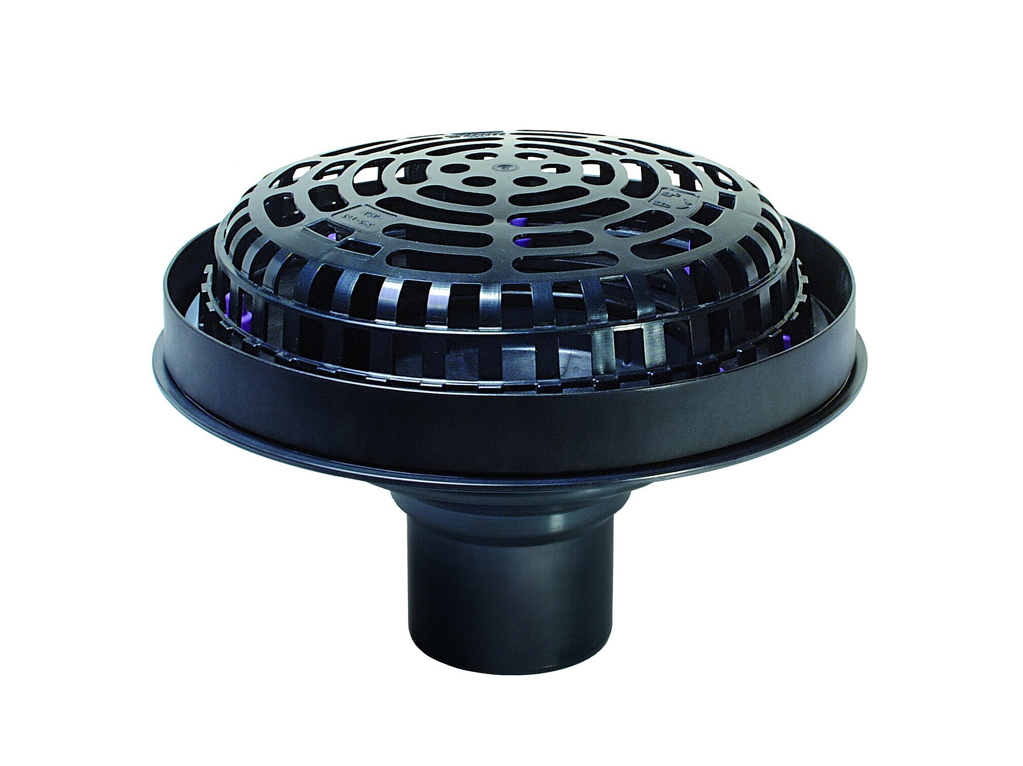 Ecoguss roof drain for flat roof surfaces with a retainer ring
