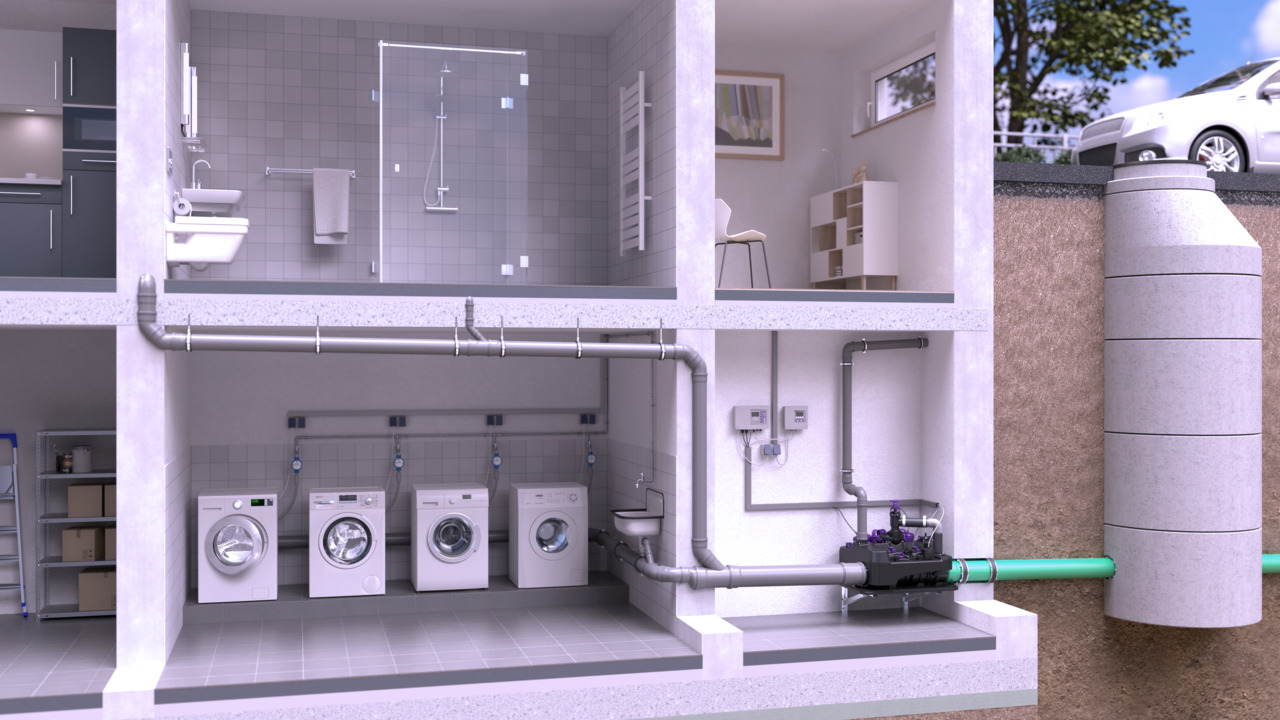 Exemplu de instalare a unui sistem de ridicare hibrid <em>Ecolift L</em> într-un bloc de locuințe Exemplu de instalare a unui sistem de ridicare hibrid <em>Ecolift L</em> într-un bloc de locuințe