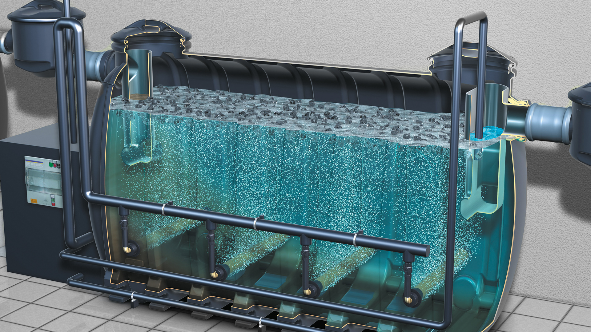 Exemplu de instalare a unui sistem de epurare biologică secundară cu Bifena Exemplu de instalare a unui sistem de epurare biologică secundară cu Bifena