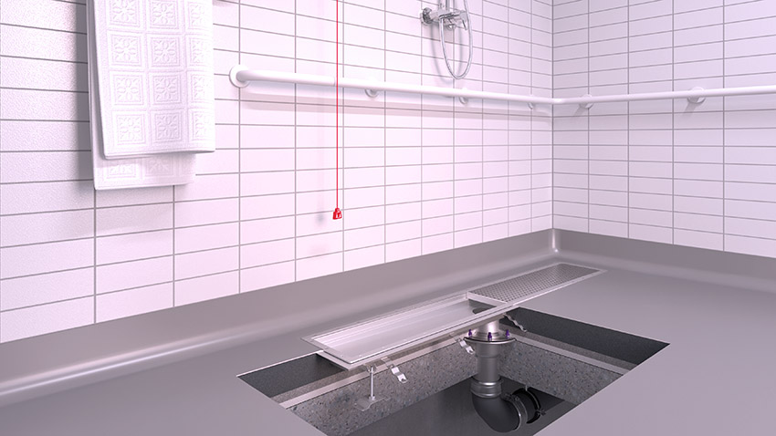 Rigole de oțel inoxidabil pentru pardoseli în finisaj subțire