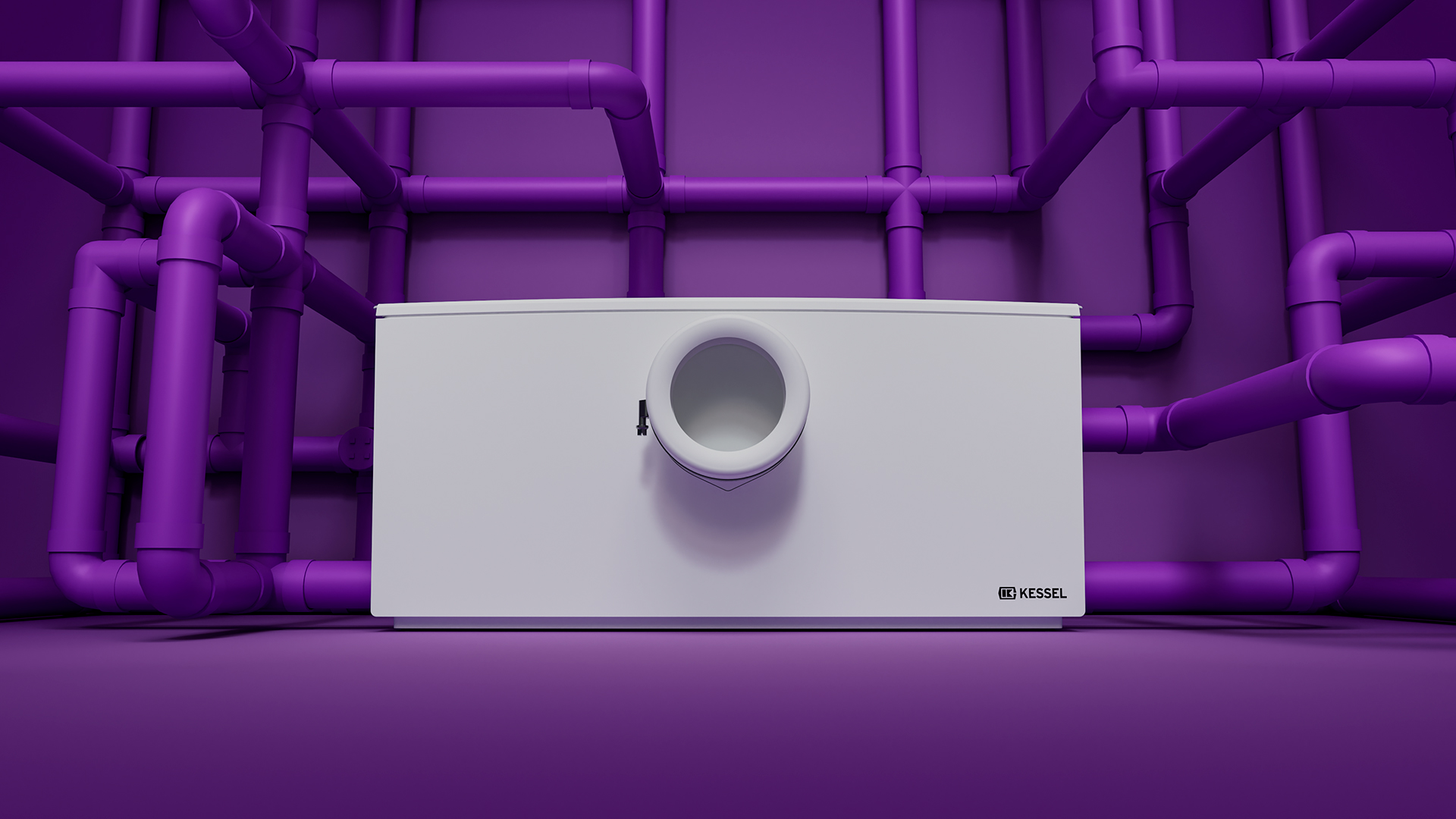 Numeroase opțiuni de conectare O stație mică de pompare la care sunt racordate numeroase conducte din toate direcțiile posibile.