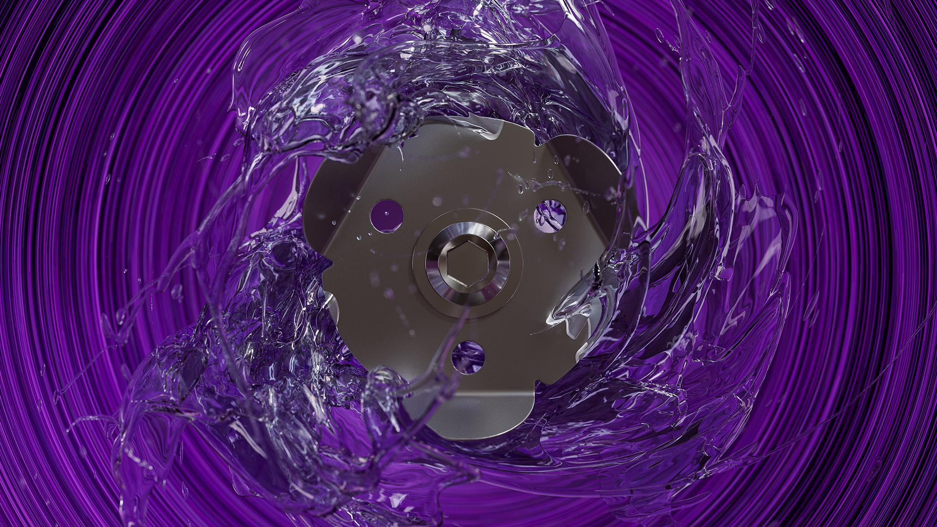 Sistem de tăiere extrem de ascuțit Sistem de tăiere al unei stații de pompare de mici dimensiuni cu apă rotativă.