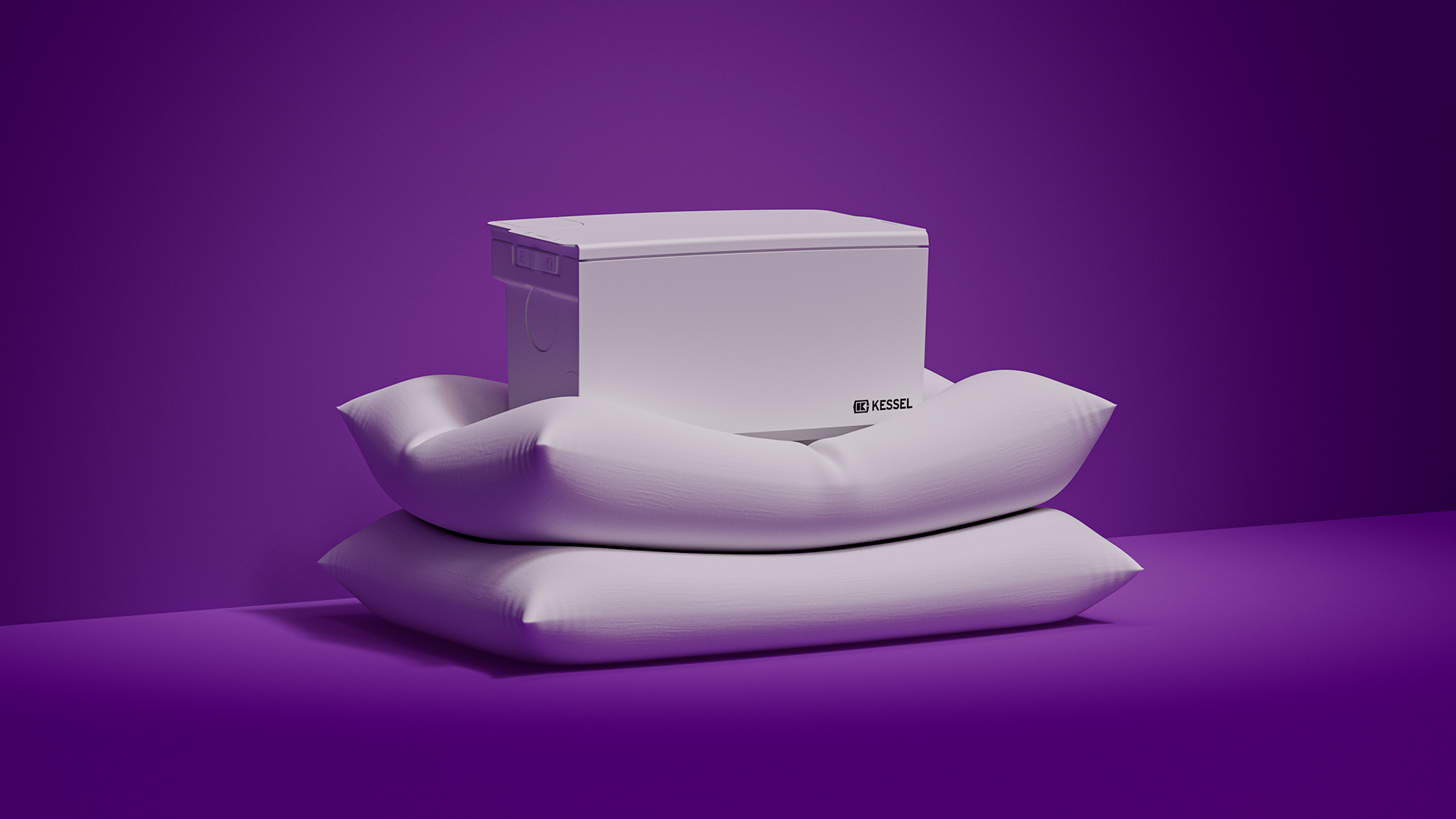 Sistem de ridicare de mici dimensiuni Minilift așezat pe două suporturi.