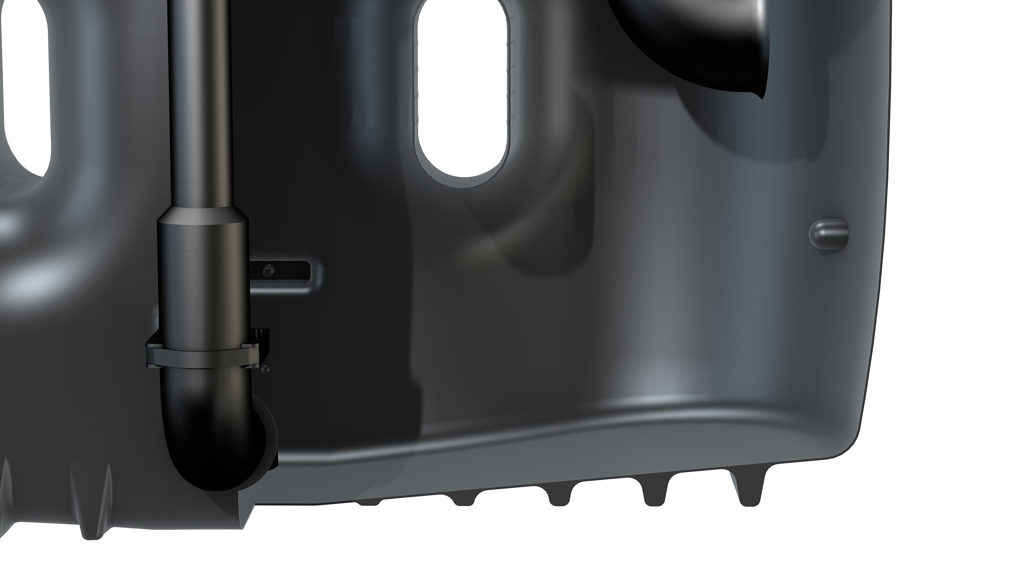 Baza rezervorului cu înclinație pentru ștuțul de aspirare Baza rezervorului cu înclinație pentru ștuțul de aspirare