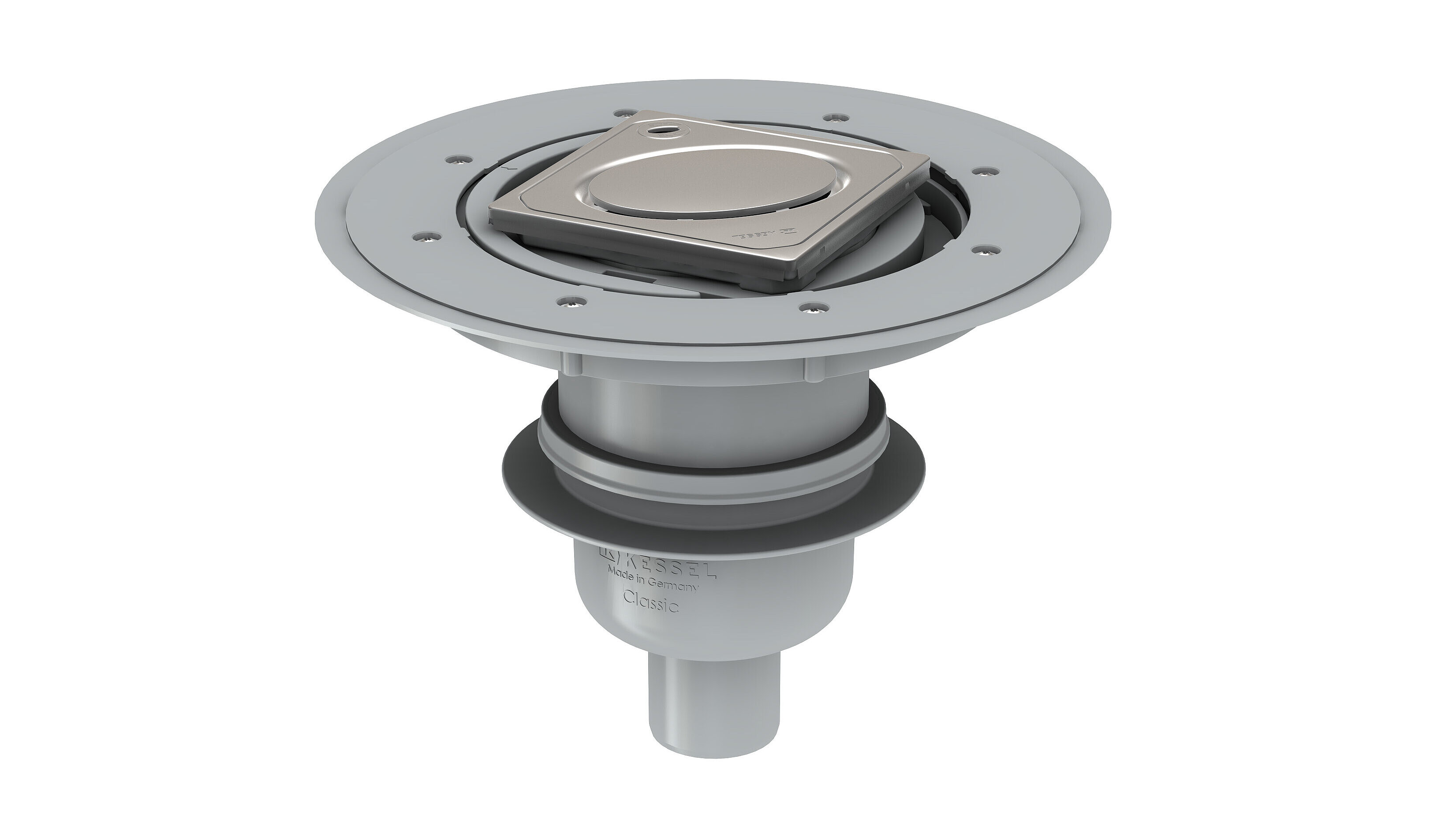 Sifon de baie Classic cu evacuare verticală și piesă de prelungire Variofix cu grătar design oval
