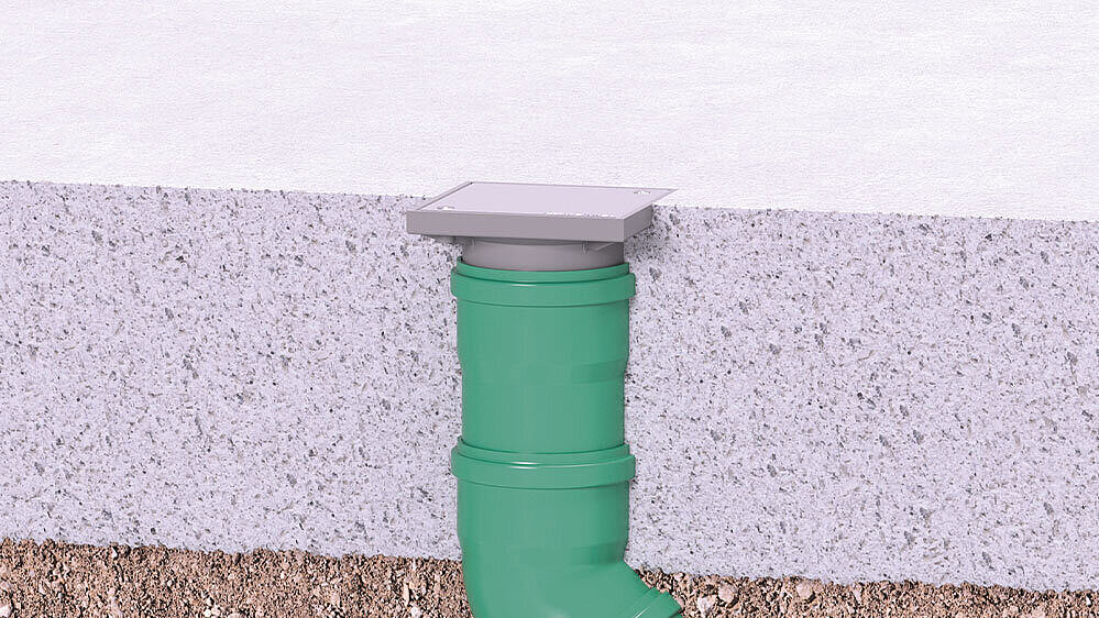 Deschidere de curățare într-o placă de bază.