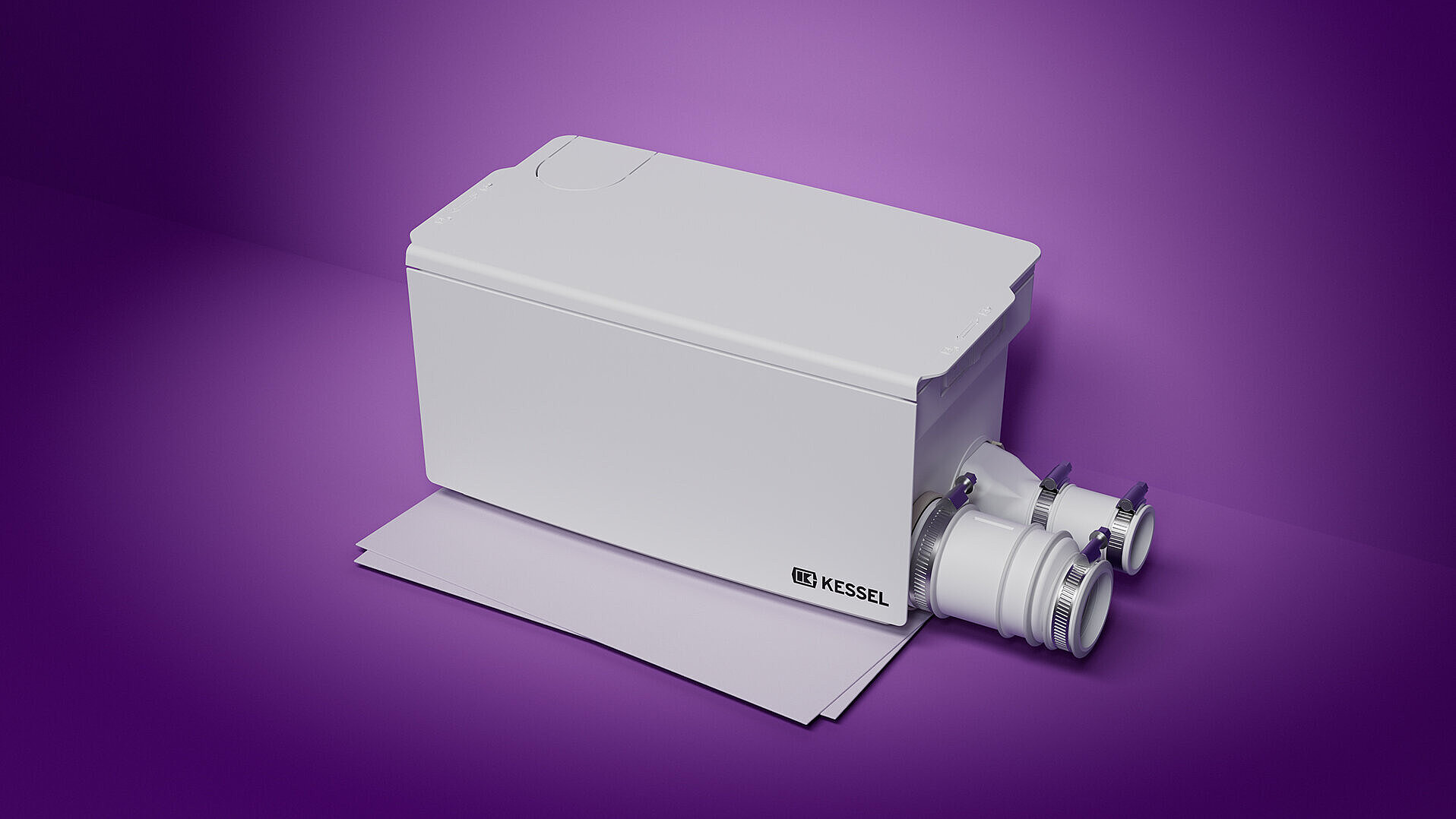 Sistemul de ridicare Minilift este reprezentat pe o foaie de format A4 pentru a ilustra proporțiile.