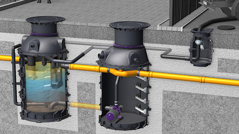 Propunere de instalare a separatorului de grăsimi EasyClean ground în sol Propunere de instalare a separatorului de grăsimi EasyClean ground în sol