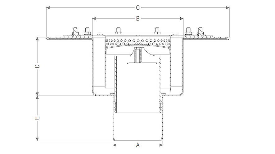 Tabelul cu dimensiunile corpului de bază cu scurgere verticală pentru dimensiuni mari Tabelul cu dimensiunile corpului de bază cu scurgere verticală pentru dimensiuni mari