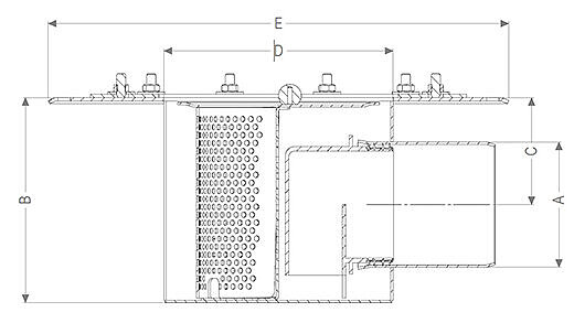 Tabelul cu dimensiunile corpului de bază cu scurgere laterală pentru dimensiuni mari Tabelul cu dimensiunile corpului de bază cu scurgere laterală pentru dimensiuni mari