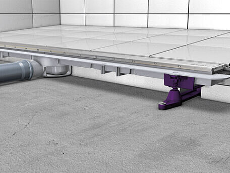 Exemplu de montare a jgheabului de duș Linearis Compact Exemplu de montare a jgheabului de duș Linearis Compact